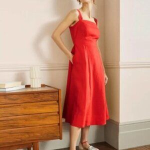 Boden Vibrant Red Midi Dress